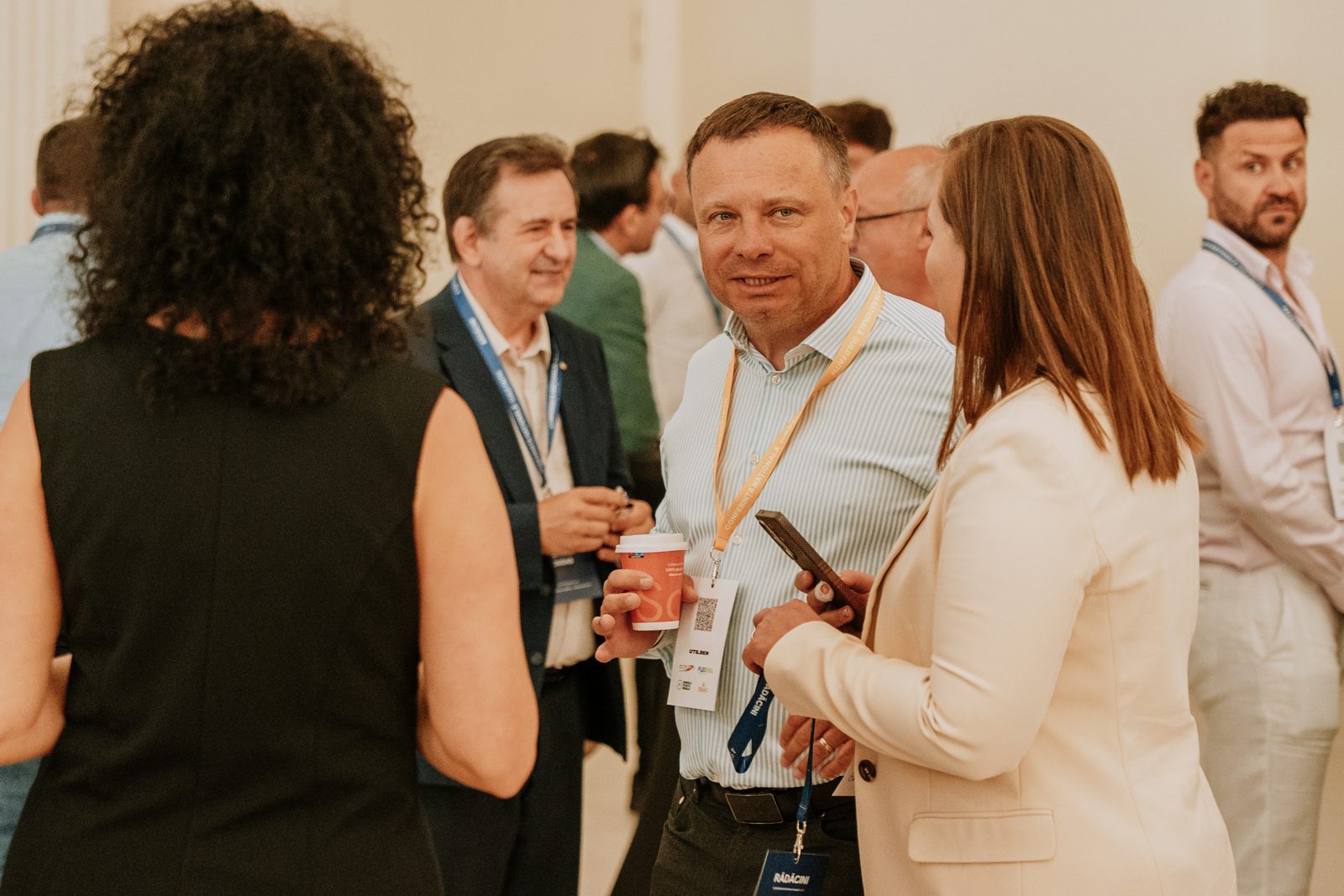 Guests talking during a break