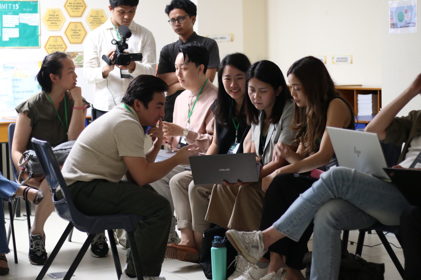 A small group discussion during a breakout session