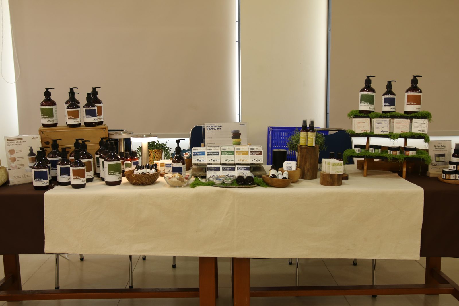 A display of products from the cohort's businesses