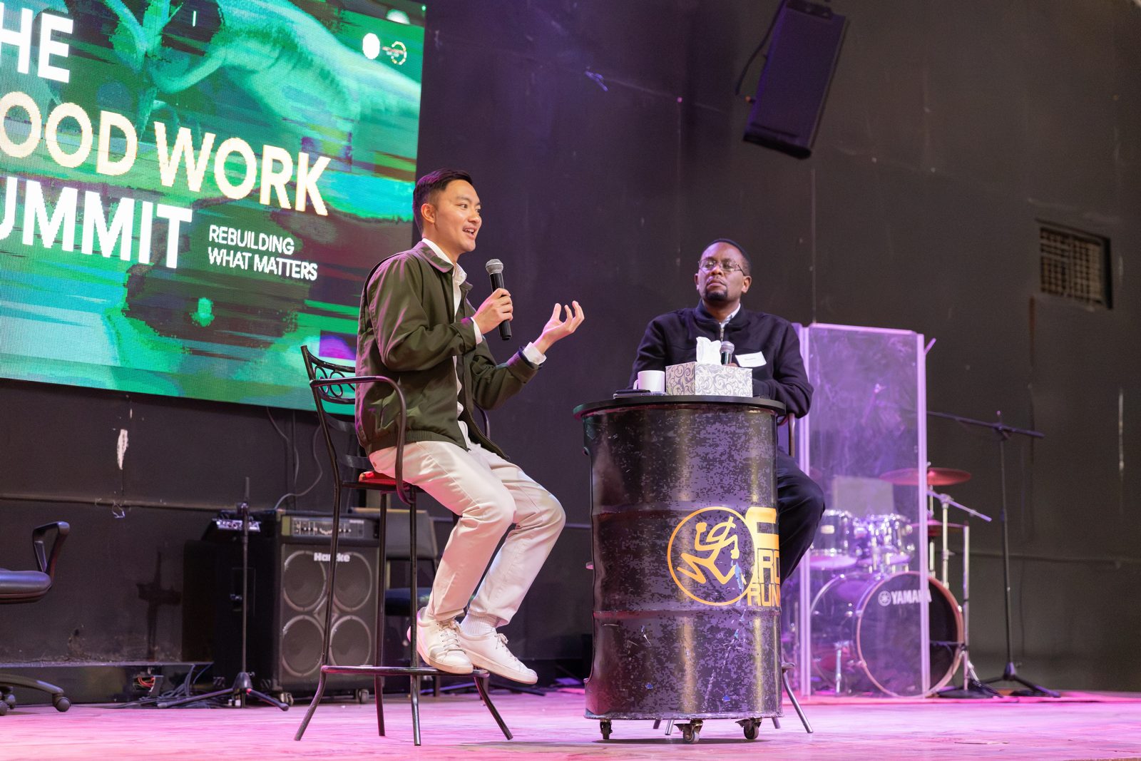 A speaker at the Good Work Summit