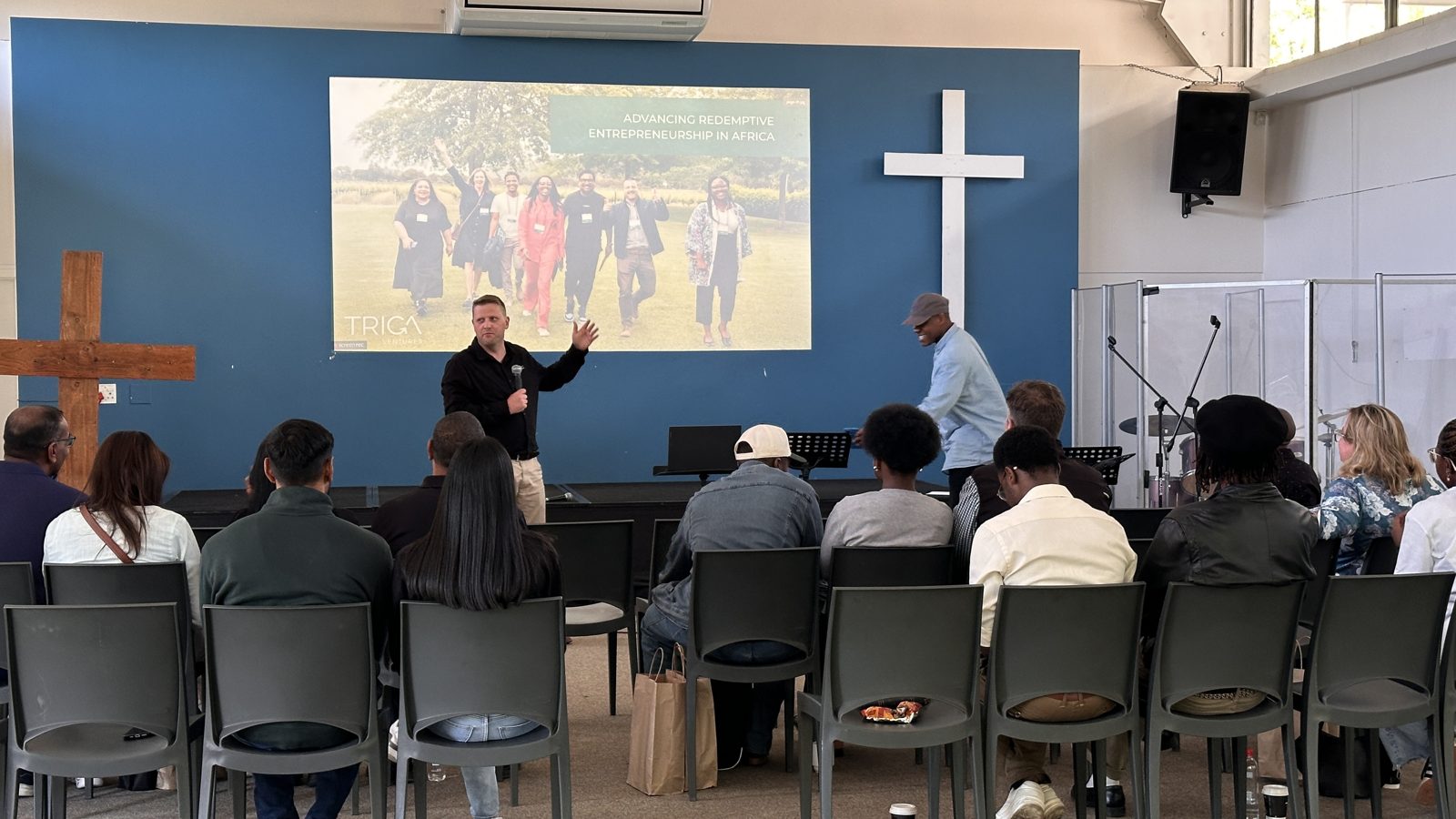 A worship moment during a gathering