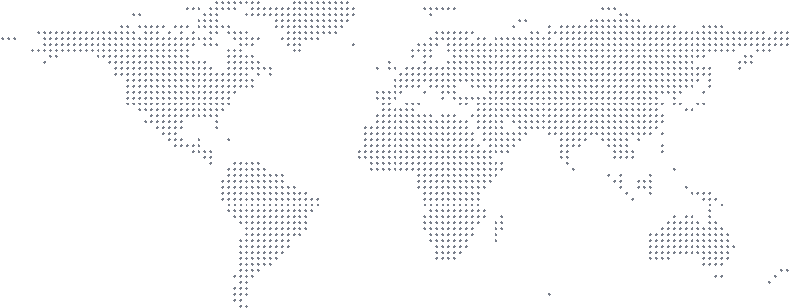Dotted world map showing the cities where Resource Global works